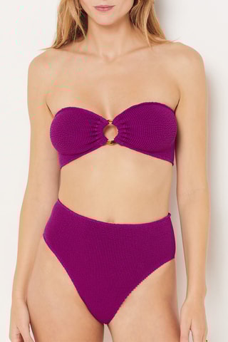 Parte de baixo de biquíni de cintura subida Cassis - Violeta