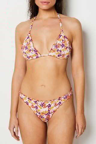 Parte de baixo de biquíni - Branco e laranja