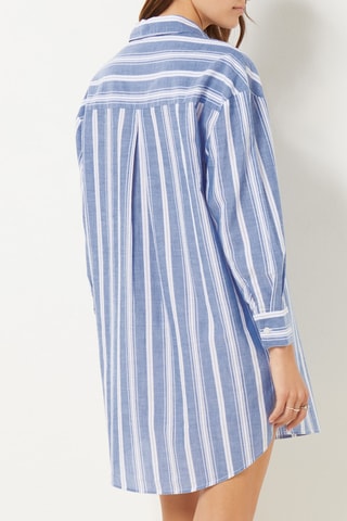 Camisa de dormir Jennie - Azul-escuro e cru