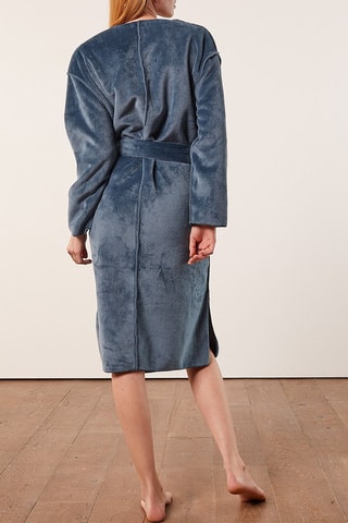 Robe em veludo - Azul-cobalto