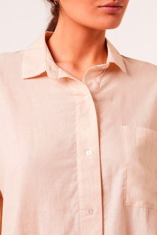 Camisa de pijama em linho - Rosa-maquilhagem