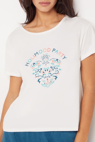 T-shirt de pijama Octavy - Branco