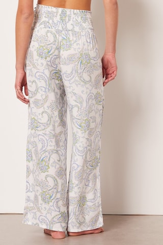 Calças de pijama cintura subida Mariage Branco - Etam