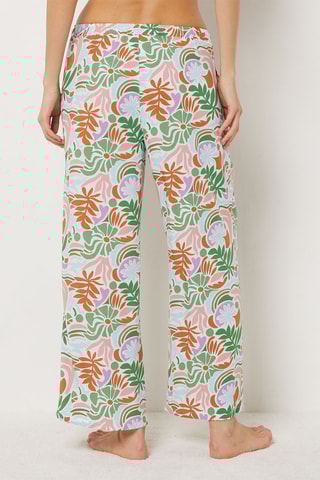 Calças de pijama 7/8 cintura subida Vaian - Mostarda