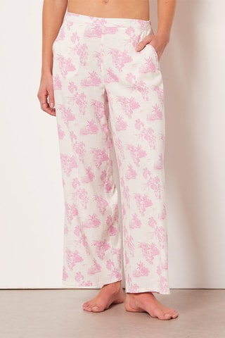 Calças de pijama 7/8 cintura subida em linho Uriane - Cru - Etam