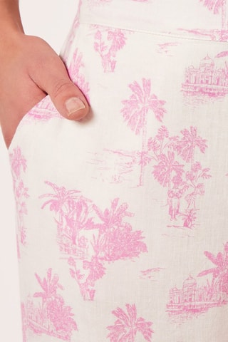 Calças de pijama 7/8 cintura subida em linho Uriane - Cru - Etam