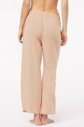 Calças de pijama 7/8 cintura subida Atesa - Castanho-claro