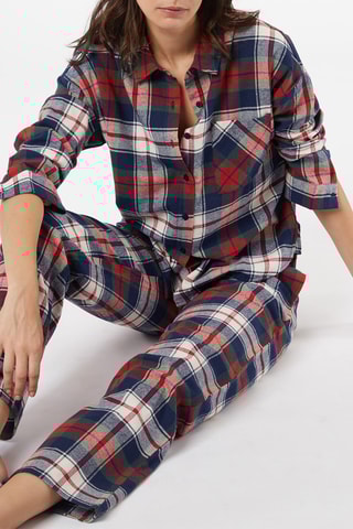 Calças de pijama - Azul-marinho e branco