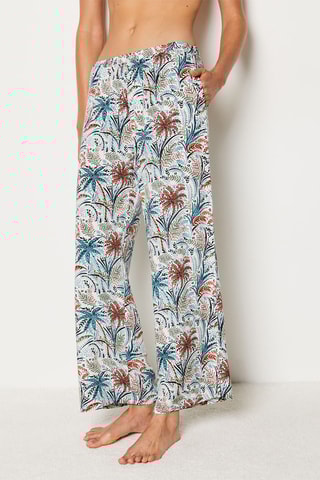 Calças de pijama - Branco e azul-celeste