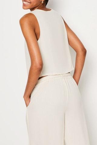 Top de praia em linho - Branco