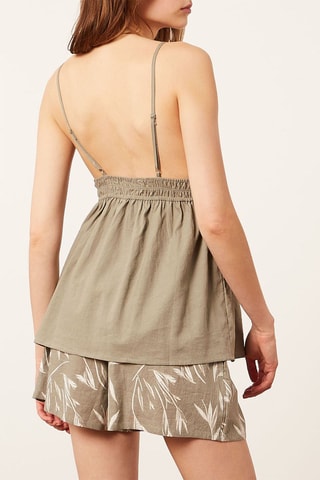 Top em linho Izabella Argila - Etam