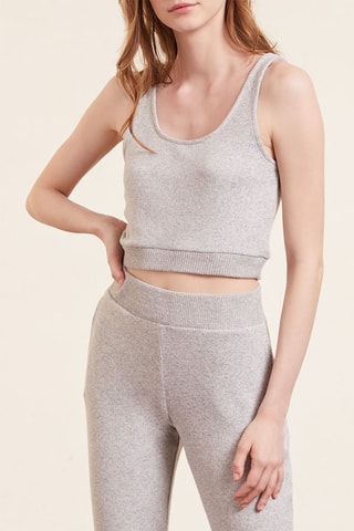 Crop top Ceren Cinzento