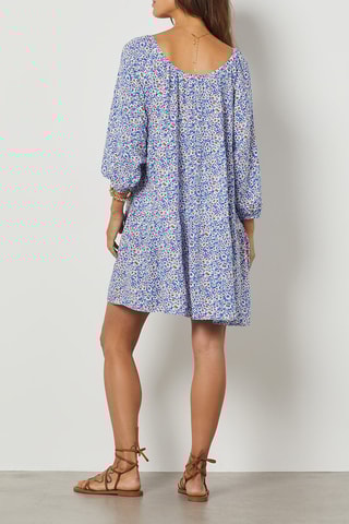 Vestido florido - Azul-marinho