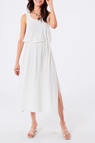 Vestido midi em linho Tina Cru