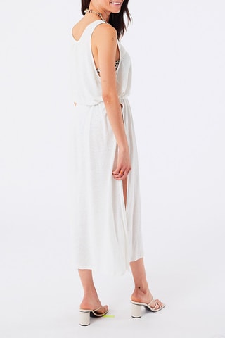 Vestido midi em linho Tina Cru