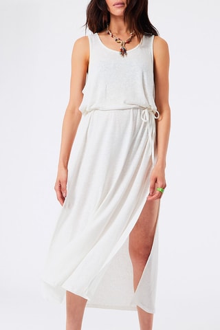 Vestido midi em linho Tina Cru