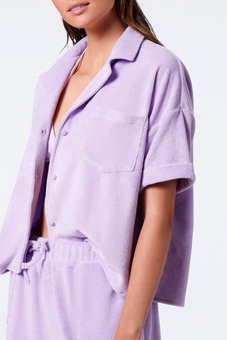 Camisa em veludo Lilou Lilás