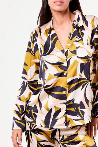 Blusa Leaves Branco e amarelo - Etam