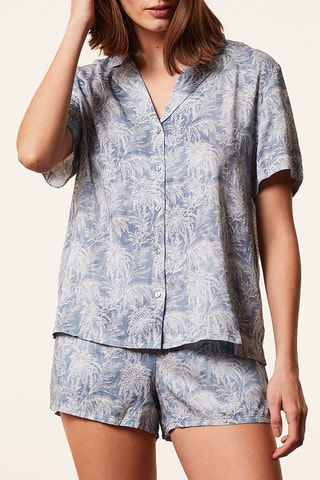 Camisa de pijama Oumie Spe - Azul-claro e cru - Etam