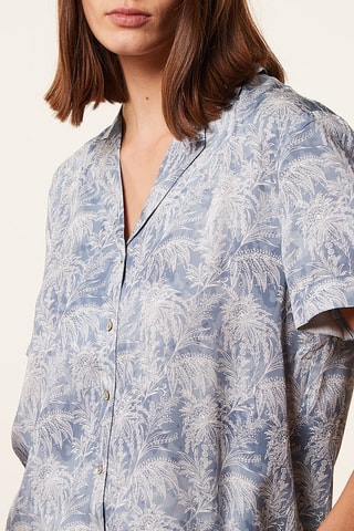 Camisa de pijama Oumie Spe - Azul-claro e cru - Etam