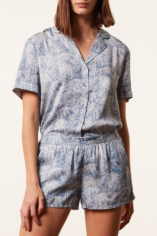 Camisa de pijama Oumie Spe - Azul-claro e cru - Etam