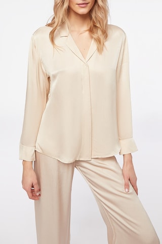 Camisa de pijama Beauty At Home Bege - Etam