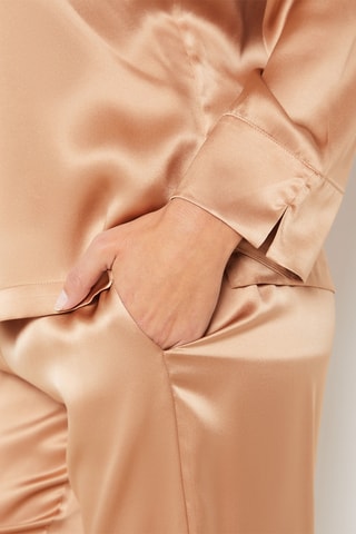 Camisa de pijama em seda Pearly - Rosa-maquilhagem