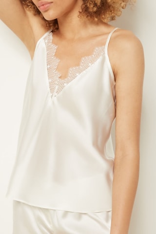 Camisola interior de pijama em seda Private Branco