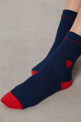 Meias Frivole - Azul-marinho