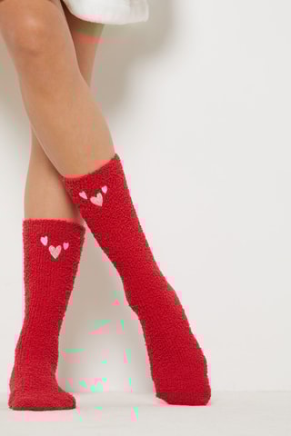 Meias antiderrapantes Noel Box Red - Vermelho - Etam