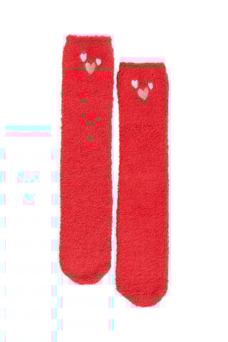 Meias antiderrapantes Noel Box Red - Vermelho - Etam