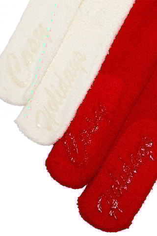 2 pares de meias Cindy - Vermelho e branco