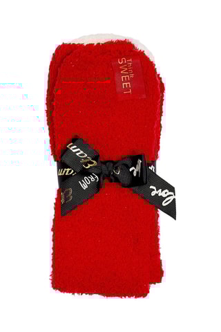 2 pares de meias Cindy - Vermelho e branco