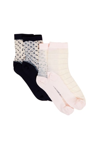 Meias transparentes padrões 2Pp  Azul-marinho