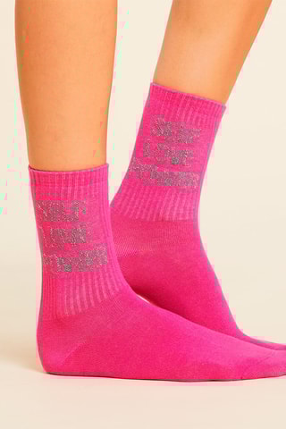 Meias Cho Message Framboesa