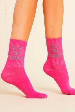 Meias Cho Message Framboesa