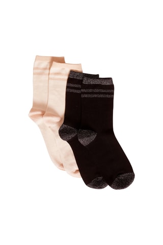 2 pares de meias - Preto e salmão