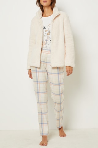 Pijama de 3 peças - Cru e branco