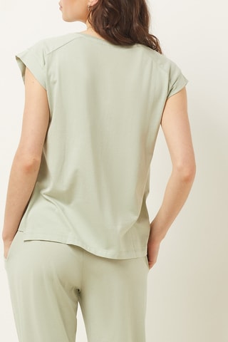 T-shirt em algodão biológico Gam - Verde - Etam