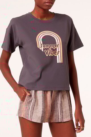 T-shirt de linho Steeve Antracite