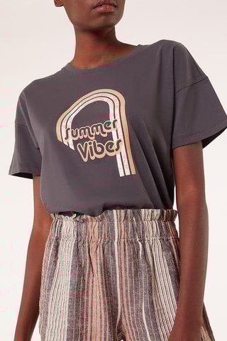 T-shirt de linho Steeve Antracite