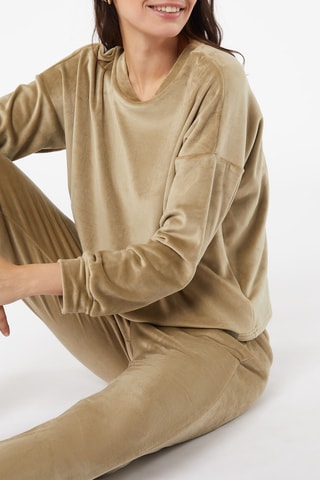Sweat de veludo Berty Caqui-azeitona