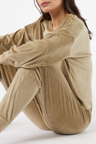 Sweat de veludo Berty Caqui-azeitona