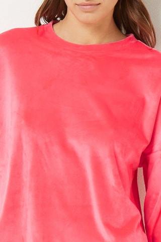 Velours Pyjamasweater Dunkan - Fuchsia