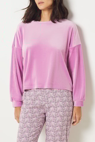 Sweat de pijama em veludo Dunkan - Violeta