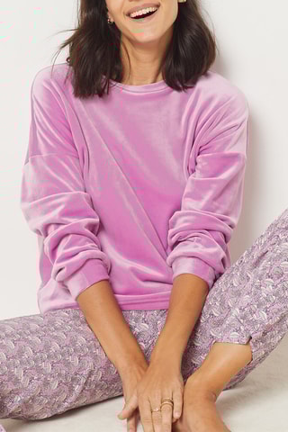 Sweat de pijama em veludo Dunkan - Violeta