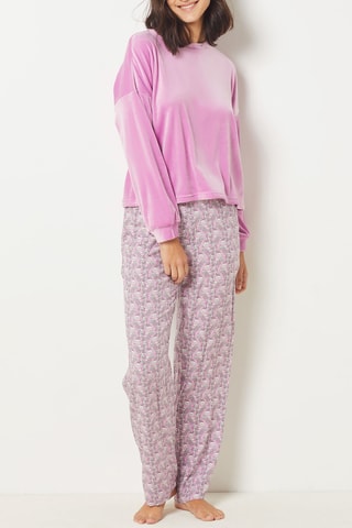 Sweat de pijama em veludo Dunkan - Violeta