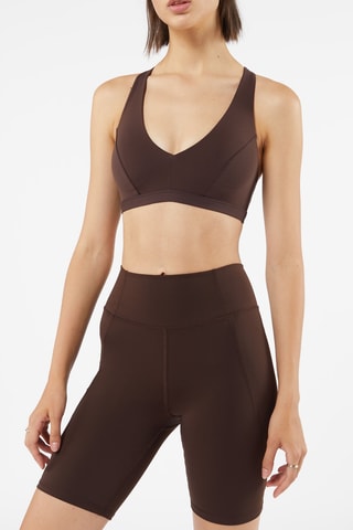 Calções de ciclismo de cintura subida Stronger Castanho