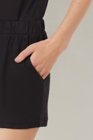 Linnen Pyjamashort Zanzibar Zwart