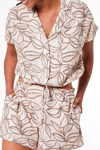 Calções de linho Brett Pérola